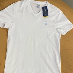 White V-neck Ralph Lauren shirt